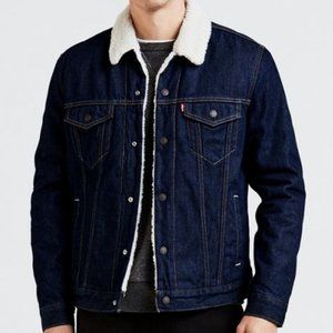 🎉HP🎉Levis Premium Sherpa Jean Jacket Dark wash Size XL